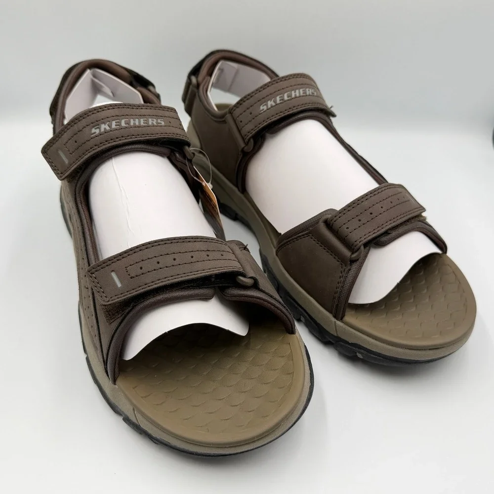 Skechers Tresmen Garo Sandals Mens Size 13 Chocolate 204105 Brown **NEW**